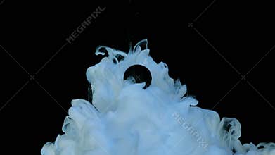 White acrylic ink, 4K high quality and detailed footage