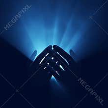 Light in hands, magic energy