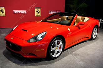 Red Ferrari California at the Toronto Auto Show