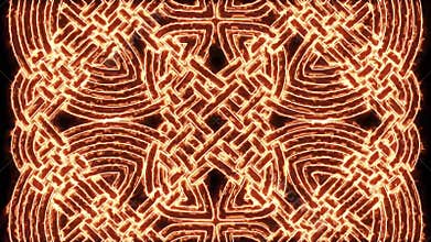 4k Fire Celtic Mandala Background Loop