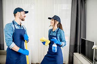 House cleaners in the apartment