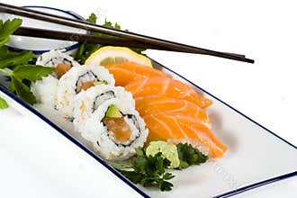 Sushi on plate