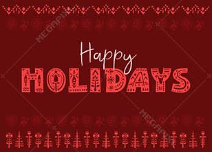 Red Scandinavian Nordic Happy Holidays