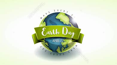 Happy earth day banner animation card