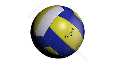 A loop able animation of a volleyball ball spinning a white background
