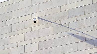 CCTV camera on building wall