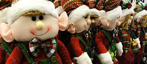 Christmas Elves, Stuffed Dolls, plaid outfits