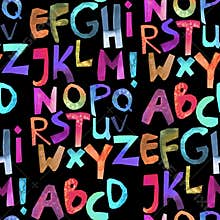 Rough cutout painted font pattern on black