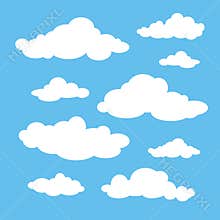 White clouds set