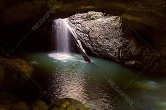 Natural Bridge Cave Waterfall