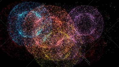 Amazing Firework Explosion On Black Background ,Celebration Concept.