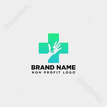 cross hand medical health care logo template illustration