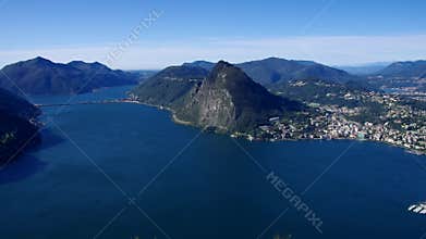 Lake Lugano in Alps