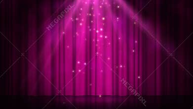 Stage with spot lighting, empty disco scene for show, award Ceremony or advertising on the dark purple Background