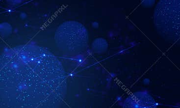 Global of ai world data system technology connecting link to working cyber, futuristic illustration background, galaxy star with p
