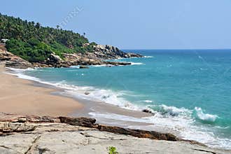 India, Kerala. Beach of the Indian ocean
