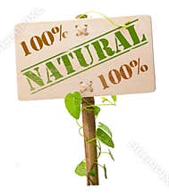 Green natural and bio sign
