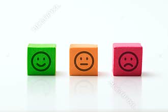 Three emoticons icons positive, neutral and negative