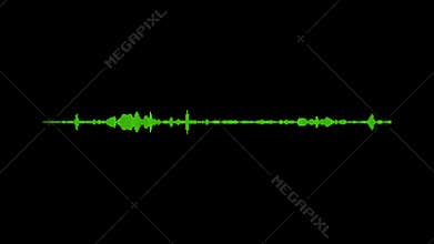 Audio Waveform Mono Green - A visualization of audio waveforms. 4K