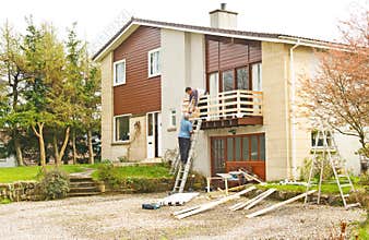 Builders at work: home improvements.
