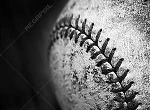 Old Worn Baseball Texture Leather Game Sports Competition