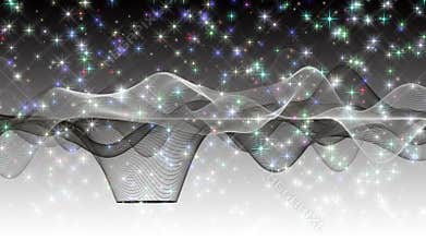 Fantastic christmas animation with waves and stars in slow motion, 4096x2304 loop 4K