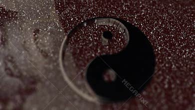 Ying Yang Symbol Reflecting Buddha Face