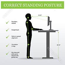 Ergonomic. Correct standing posture and Height adjustable table