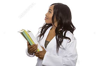 Female Student of STEM Subjects with Books