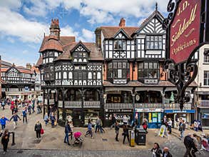 Timber framed houses on High Street, Chester, UK