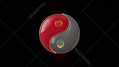Compound and Connection. Mutual penetration. Yin-Yan constant struggle of two opposites. Eastern culture and philosophy. Shine e