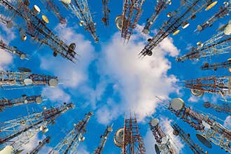 Antenna of cellular cell phone and communication system tower wi