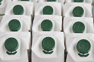 Background of milk cartons.