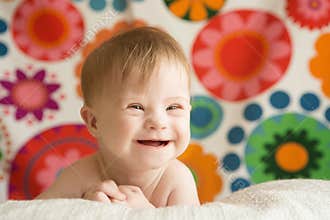 Cheerful girl with Down syndrome