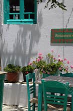 Greek island cafe Folegandros Cyclades island Gree