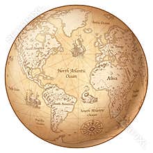 Vector Globe Vintage World Map