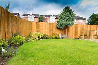 Garden Border with fencing and shrubs