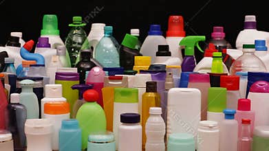 Usual plastic bottles and containers from an average household