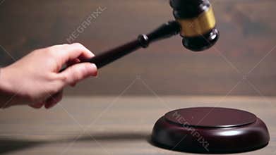 Closeup of Wooden Courtroom Gavel