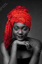 Tribal African woman with headwrap