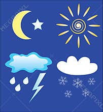 Weather and day and night icons