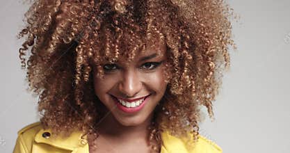 Pretty black girl with big hair posing video
