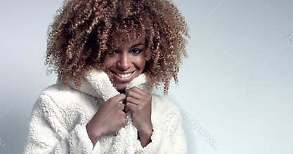 Pretty black girl with big hair posing video