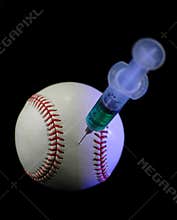 Baseball and syringe