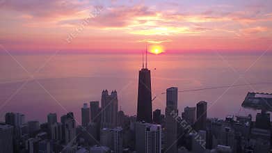 Aerial Illinois Chicago July 2017 Sunrise 4K Inspire 2