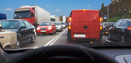 Car Inside traffic jam