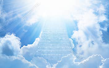 Stairs to heaven, bright light from heaven