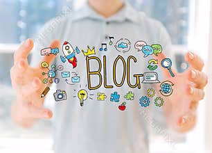 Blog with man holding his hands