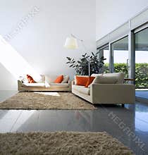Interior modern brick house