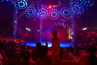 Circus stage in purple atmosphere